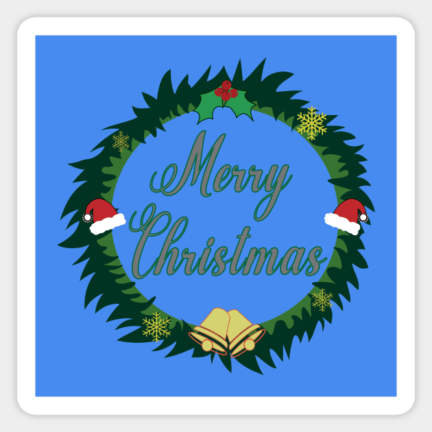 Merry Christmas, Christmas wreath Sticker by donamiart